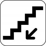 escaliers vers le bas signe